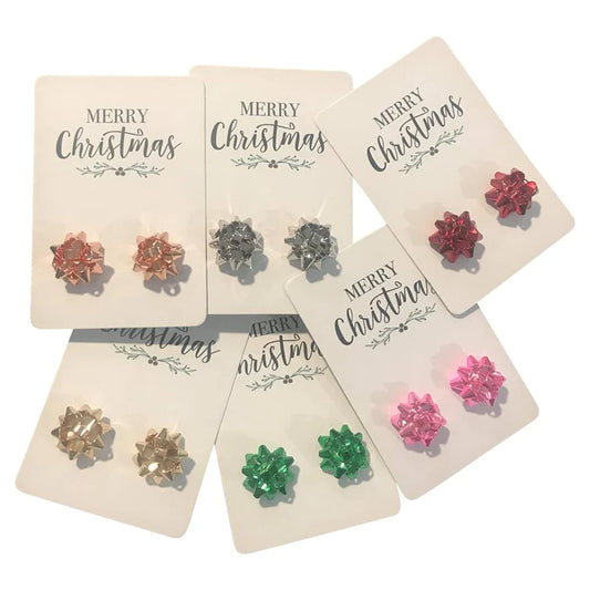 Christmas Bow Stud Earrings