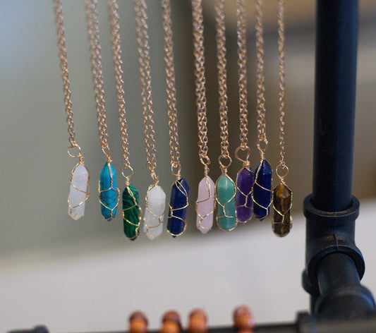 Crystal Wire Wrapped Necklaces