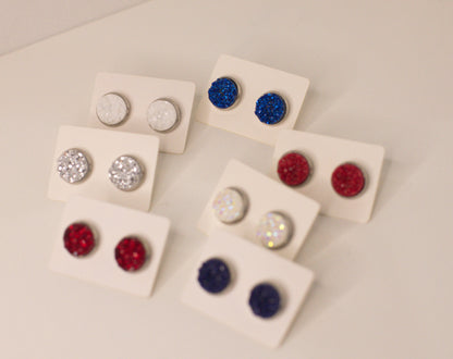 Red, White & Blue Studs - Medium