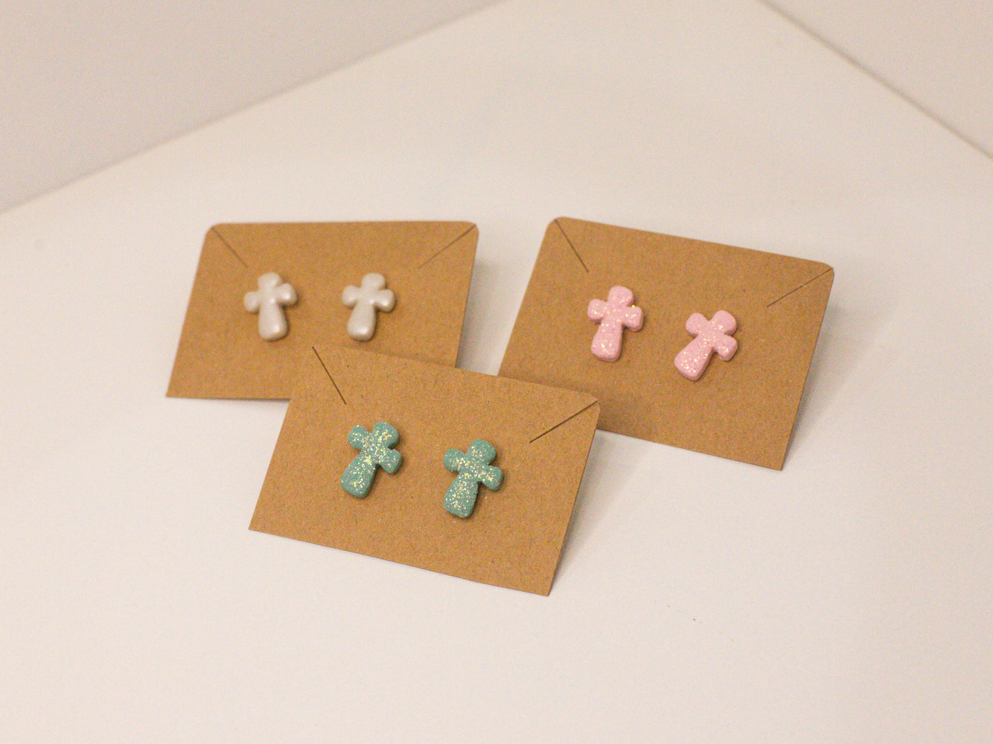 Sparkle Cross Studs