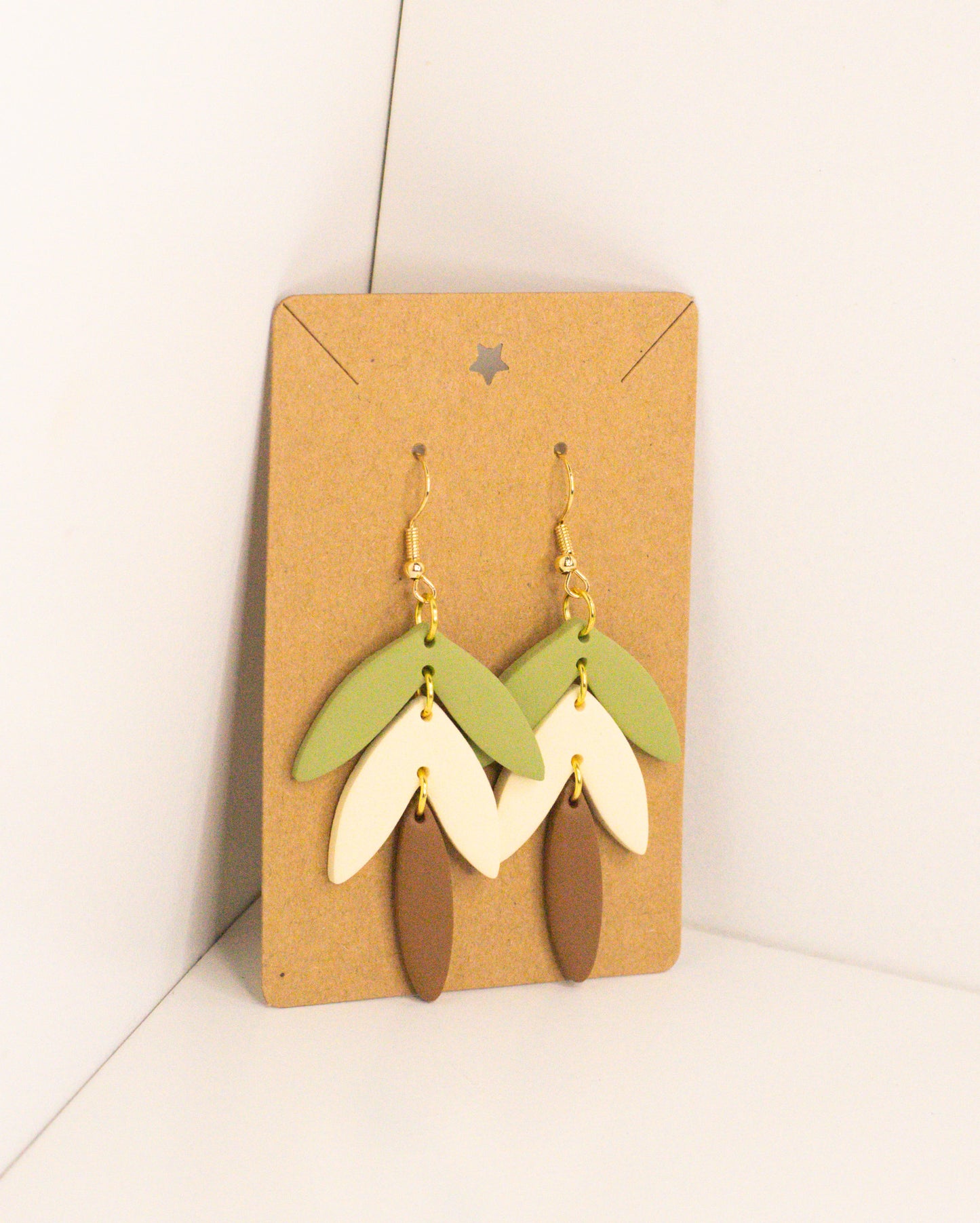 Boho Leaf Clay Dangles