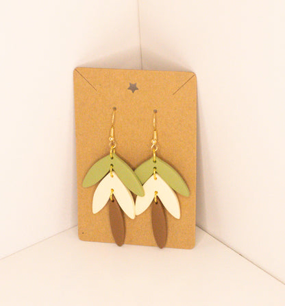 Boho Leaf Clay Dangles